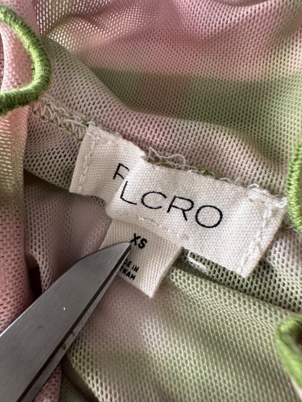 Pilcro Green and Pink Plaid Sheer Mock Neck Top - Picture 6 of 10